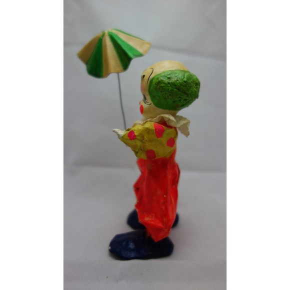 Paper Mache Clown Figurine with Umbrella - Creepy - Take a look - Halloween - Picture 3 of 8